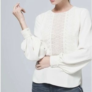 WHBM Off White Lace NWT Professional Career Blouse Size MP